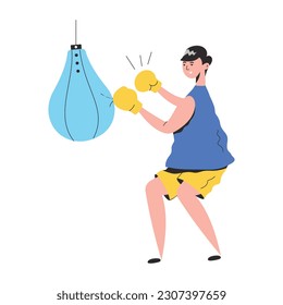 Get this flat illustration of boxer 