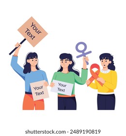 Get this flat illustration of cancer awareness campaign 