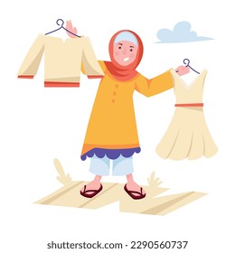 Get this flat illustration of eid clothes 