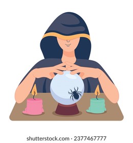 Get this flat illustration of fortune teller 