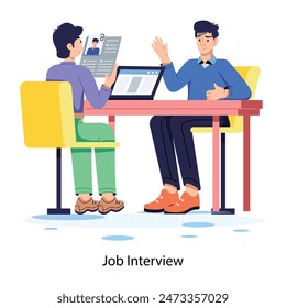 Get this flat illustration of job interview 