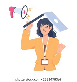 Get this flat illustration of office announcement
