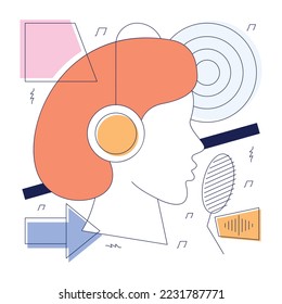 Get this flat illustration of podcast 