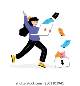 Holen Sie sich diese flache Illustration zum Senden von Notizen