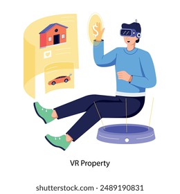 Get this flat illustration of vr property 