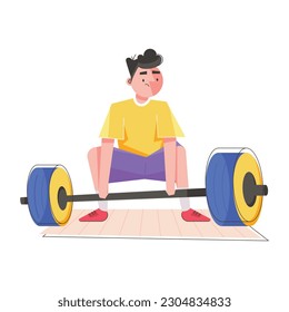 Get this flat illustration of weight training 