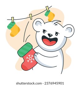 Get this flat sicker of christmas stocking 