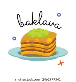 Get this flat sticker of baklava 