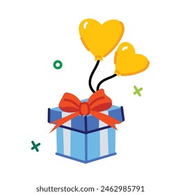 Consigue esta pegatina plana de regalo de globos 