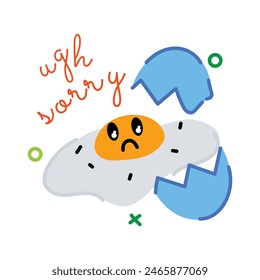 Get this flat sticker of broken egg 