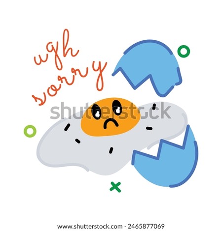 Get this flat sticker of broken egg 