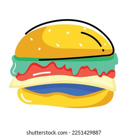 Obtén esta pegatina plana de la hamburguesa  