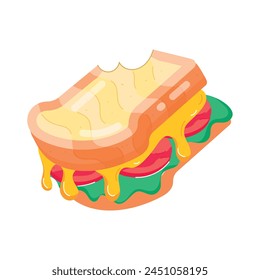 Get this flat sticker of a cheese toast