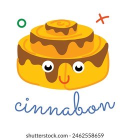 Holen Sie sich diesen flachen Aufkleber von Cinnabon-Rolle 
