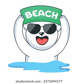 Get this flat sticker of cool bear 