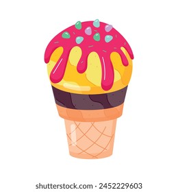 Get this flat sticker of gelato cone