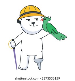 Get this flat sticker of hiking teddy 
