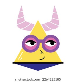 Holen Sie sich diesen flachen Aufkleber für Hörner Emoji 