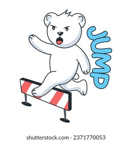 Get this flat sticker of hurdle jump 
