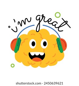 Get this flat sticker of im great typography 