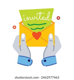 Get this flat sticker of invitation letter 