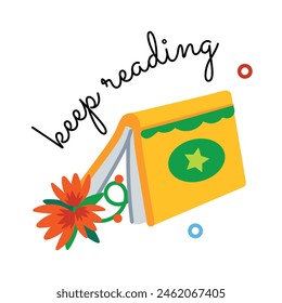Get this flat sticker of keep reading book 