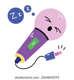 Get this flat sticker of singing mic 