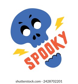 Get this flat sticker of a spooky skull 