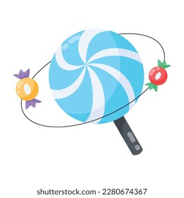 Get this flat sticker of swirl lollipop 