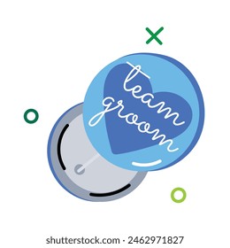 Consigue esta pegatina plana de la insignia del novio del equipo 