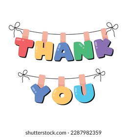 Get this flat sticker of thank banner 