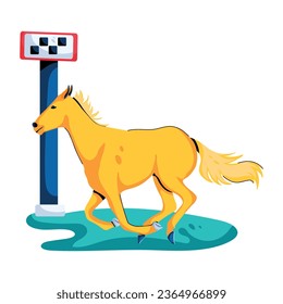 Get this flat style icon of horse race 