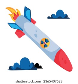 Obtén este ícono de estilo plano del misil nuclear ahora 