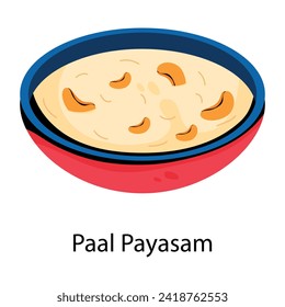 Get this flat style icon of paal payasam