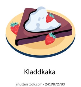 Get this flat style icon of kladdkaka