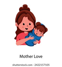 Get this flat style icon of mother love 