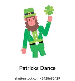 Get this flat style icon of patricks dance 