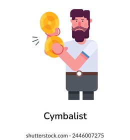 Get this flat style icon of cymbalist 