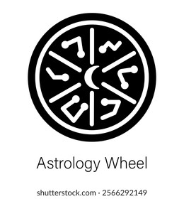 Get this glyph icon of astrology wheel 