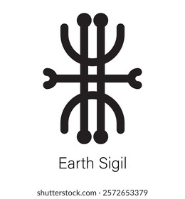 Get this glyph icon of earth sigil