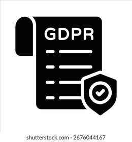 Get this glyph icon of GDPR file protection