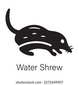 Get this glyph icon of a water shrew