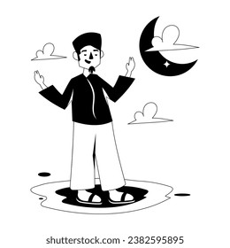 Get this glyph illustration of eid moon 