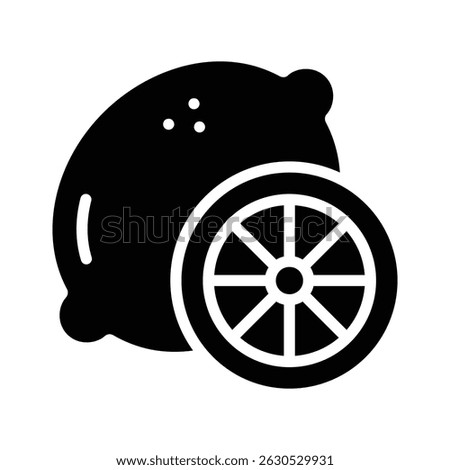 Get this glyph style icon of fresh lemon