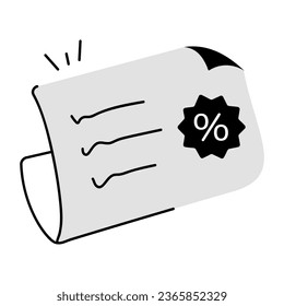 Get this hand drawn icon of sales slip 