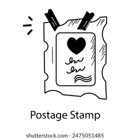 Get this hand drawn icon of postage stamp 