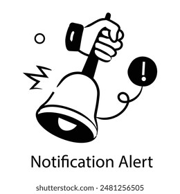 Get this hand drawn icon of notification bell 