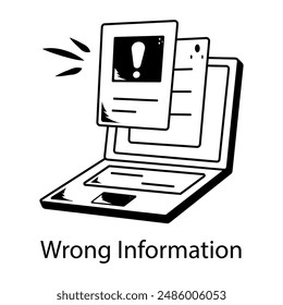 Get this hand drawn icon of wrong information 