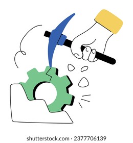 Get this hand drawn illustration of data mining 