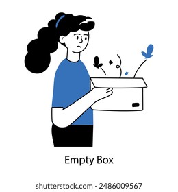 Get this hand drawn mini illustration of empty box 